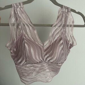 Shimmering Handmade Lavender Crop Top